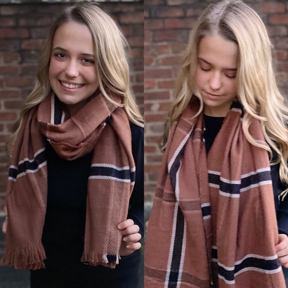 Accessories - Camel Plaid Scarf